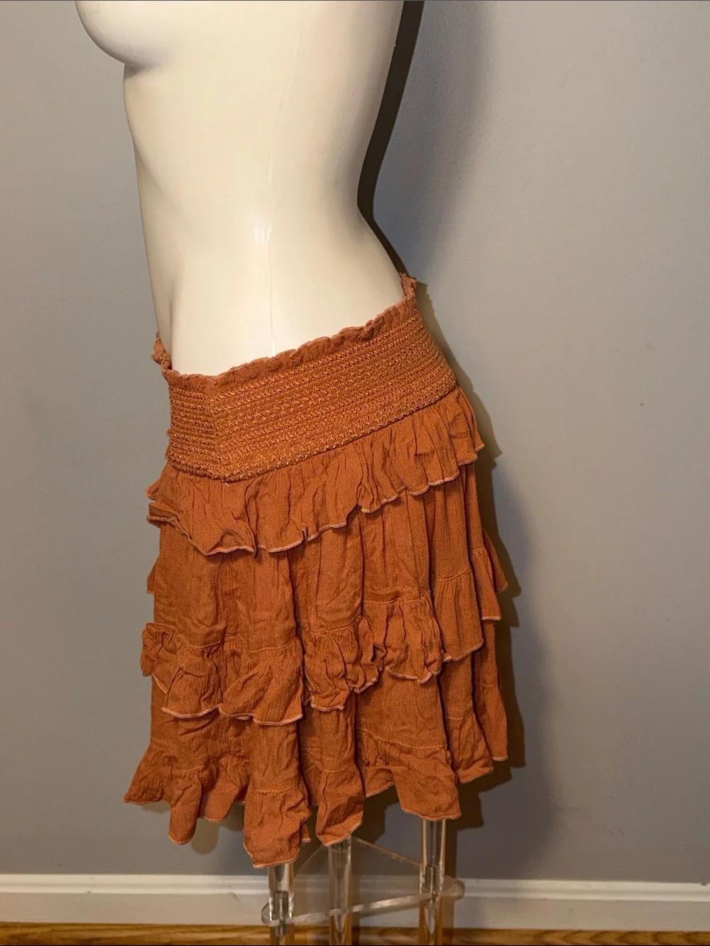 Free People Ladies Thalia Tonal Embroidered Mini Skirt. Large.